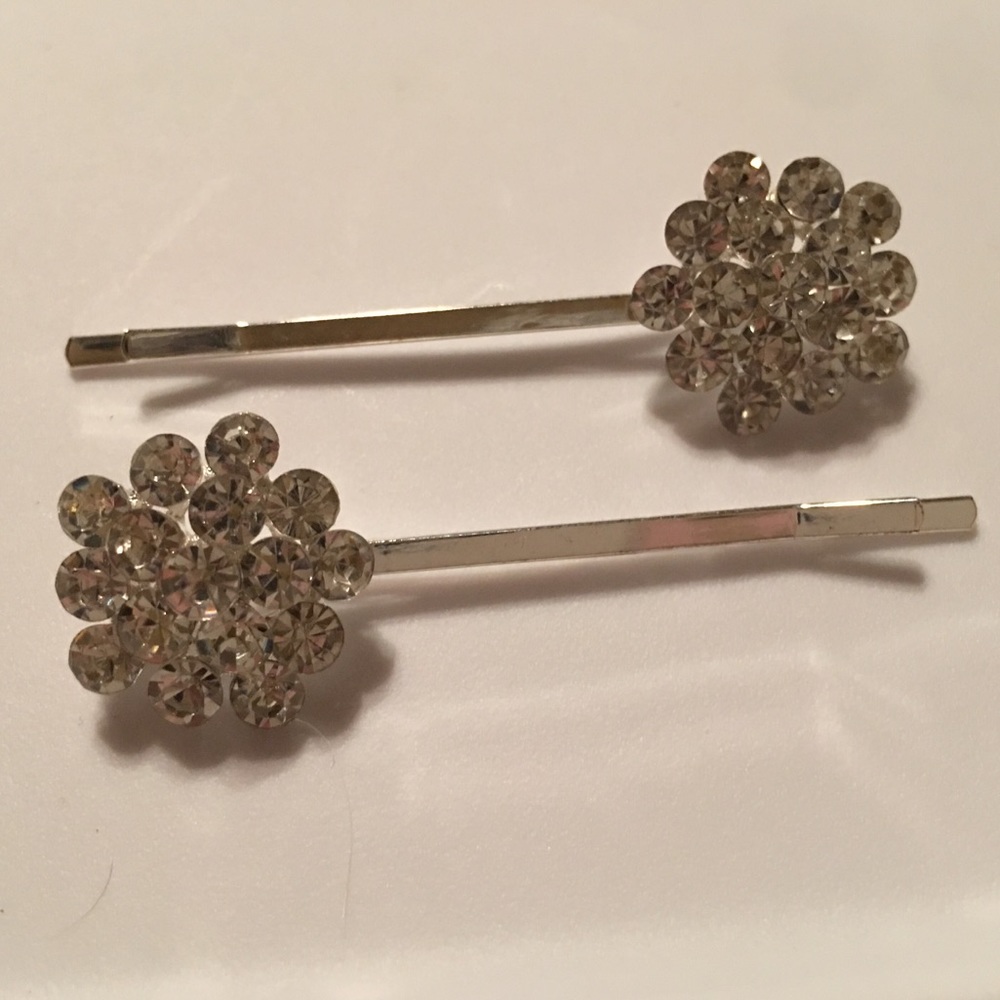 Rhinestone Flower Hair Pins
